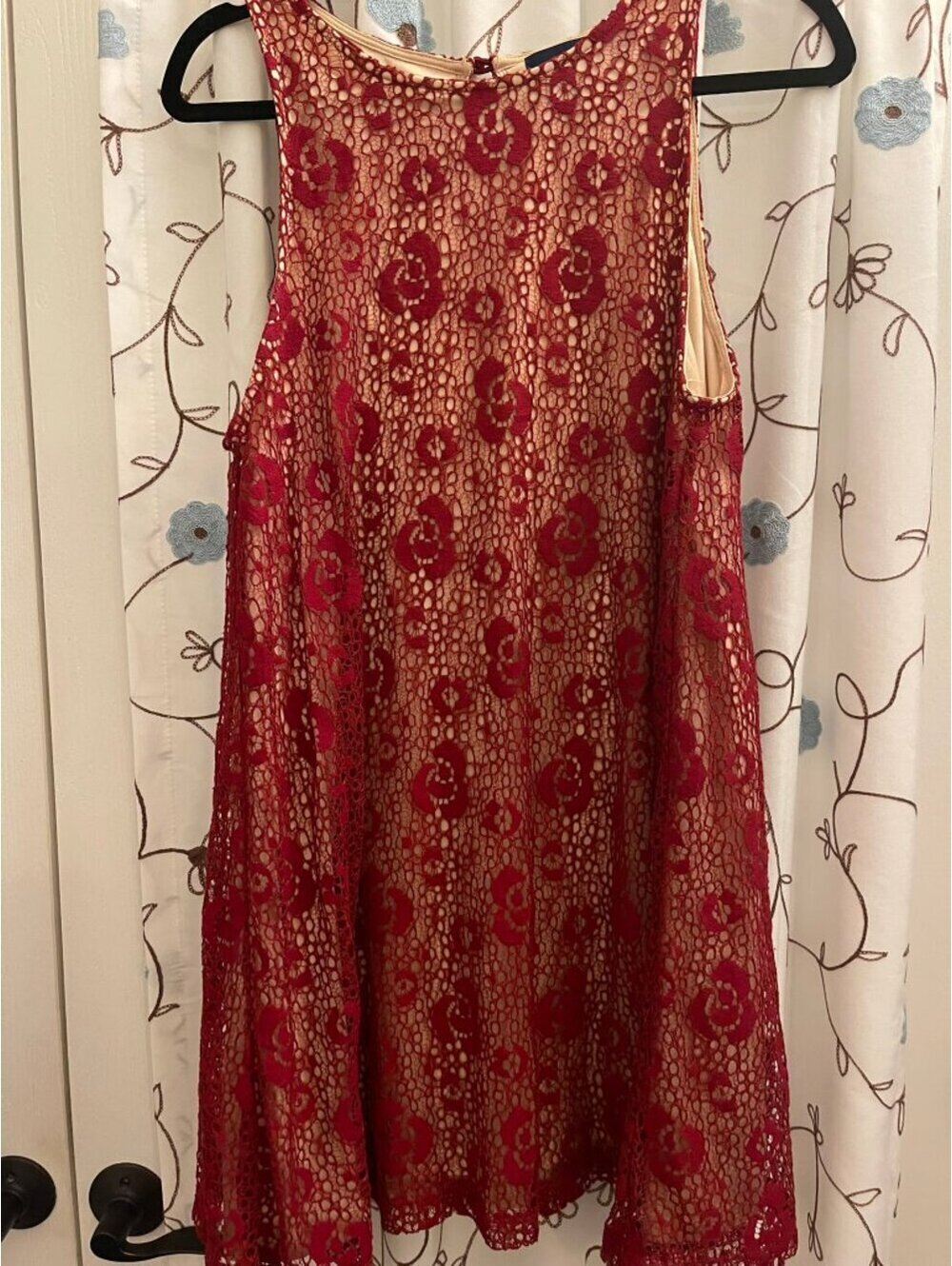 Blue Rain Sz Med Red Lace Fit & Flare Dress Sleeveless